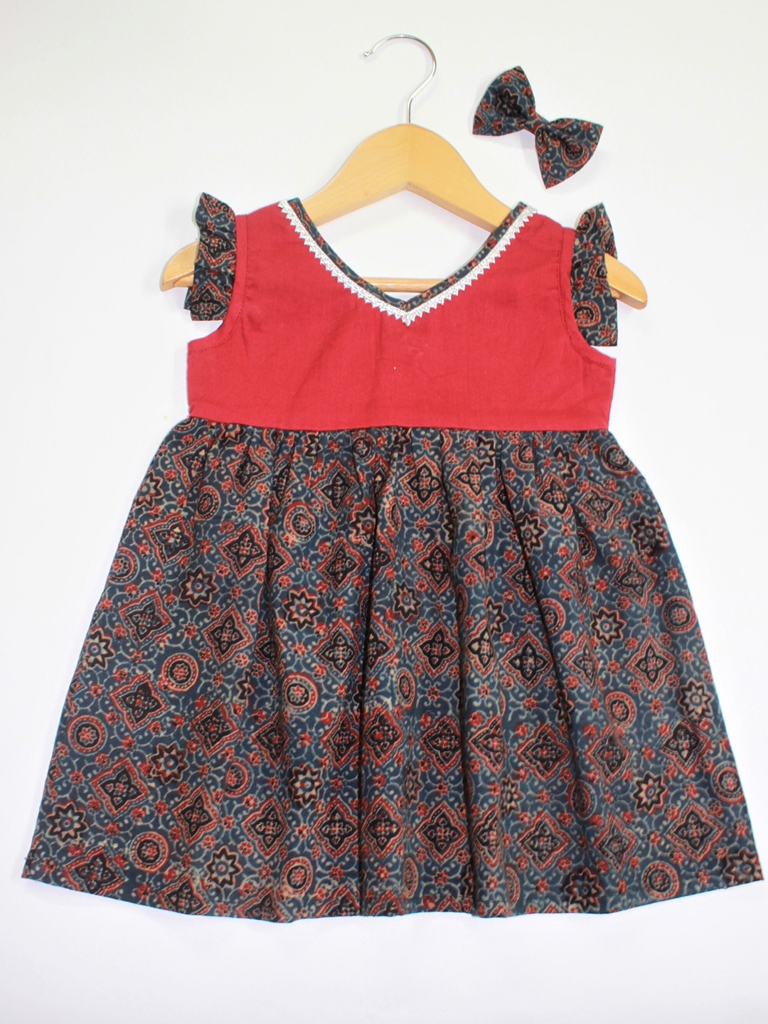 

MANY FROCKS & Floral Print Pure Cotton Fit & Flare Dress, Grey