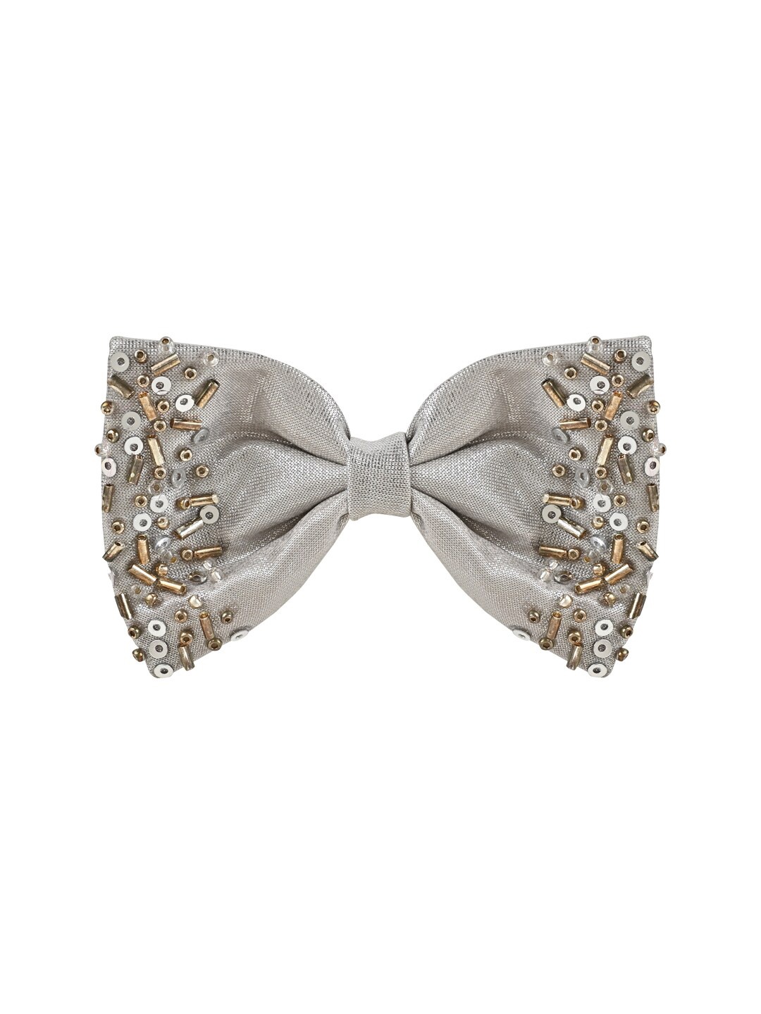 

Aye Candy Girls Embellished Bow Alligator Hair Clip, Silver