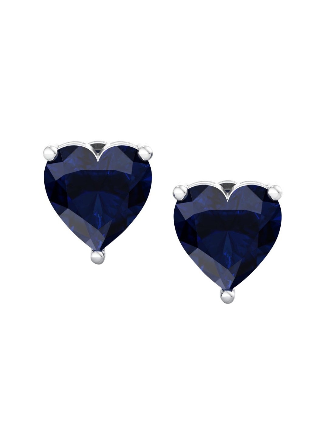 

Inddus Jewels Rhodium-Plated 925 Sterling Silver Heart Shaped Studs Earrings