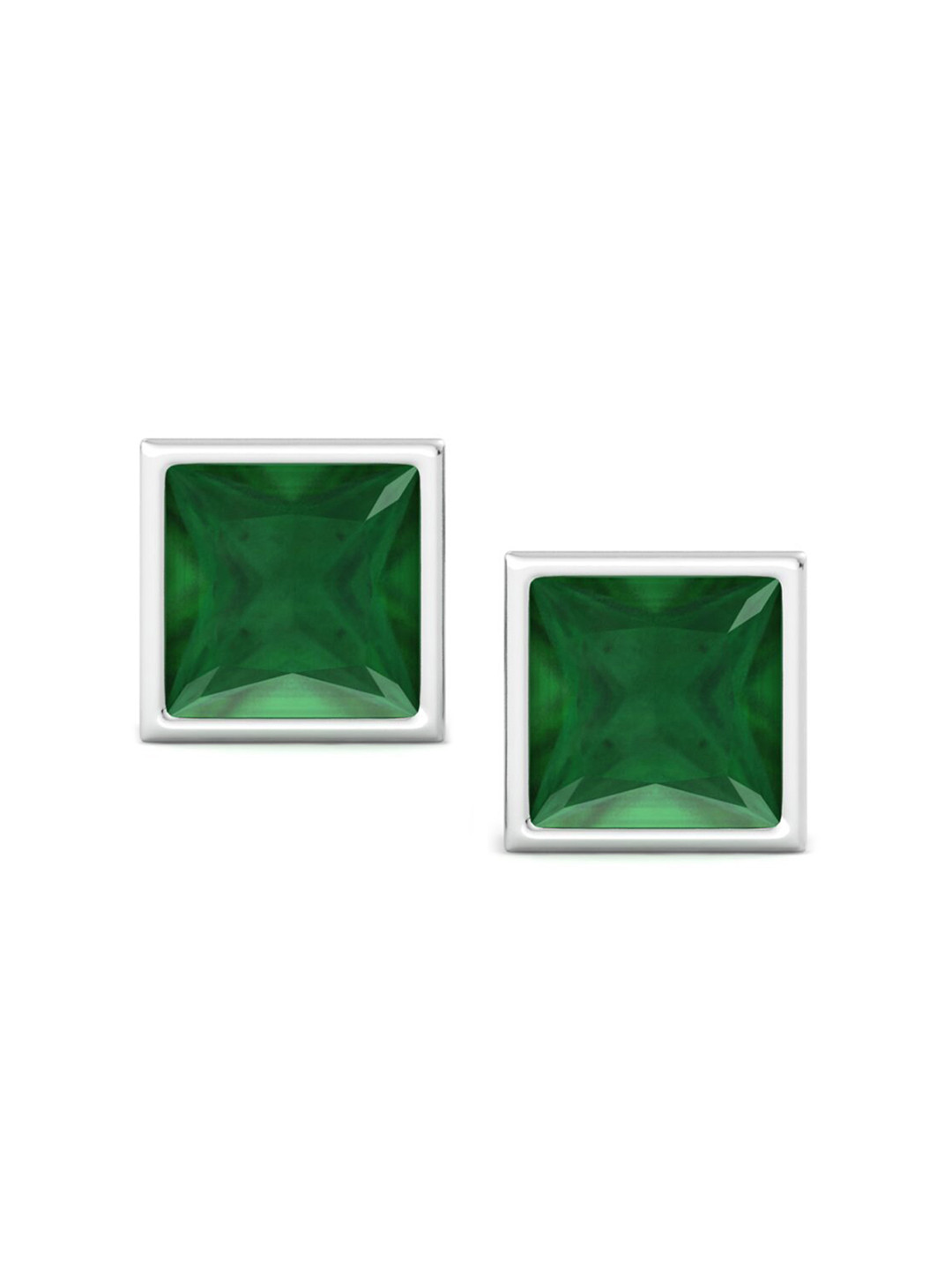 

Inddus Jewels 925 Sterling Silver Square Shaped Studs Earrings