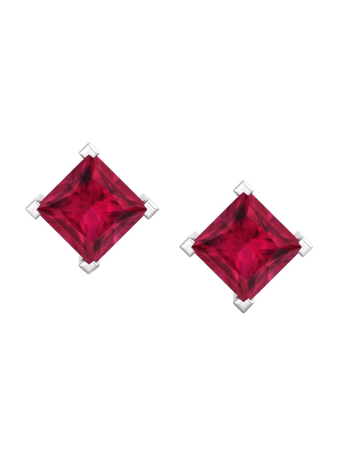 

Inddus Jewels Rhodium-Plated 925 Sterling Silver Diamond Shaped Studs Earrings