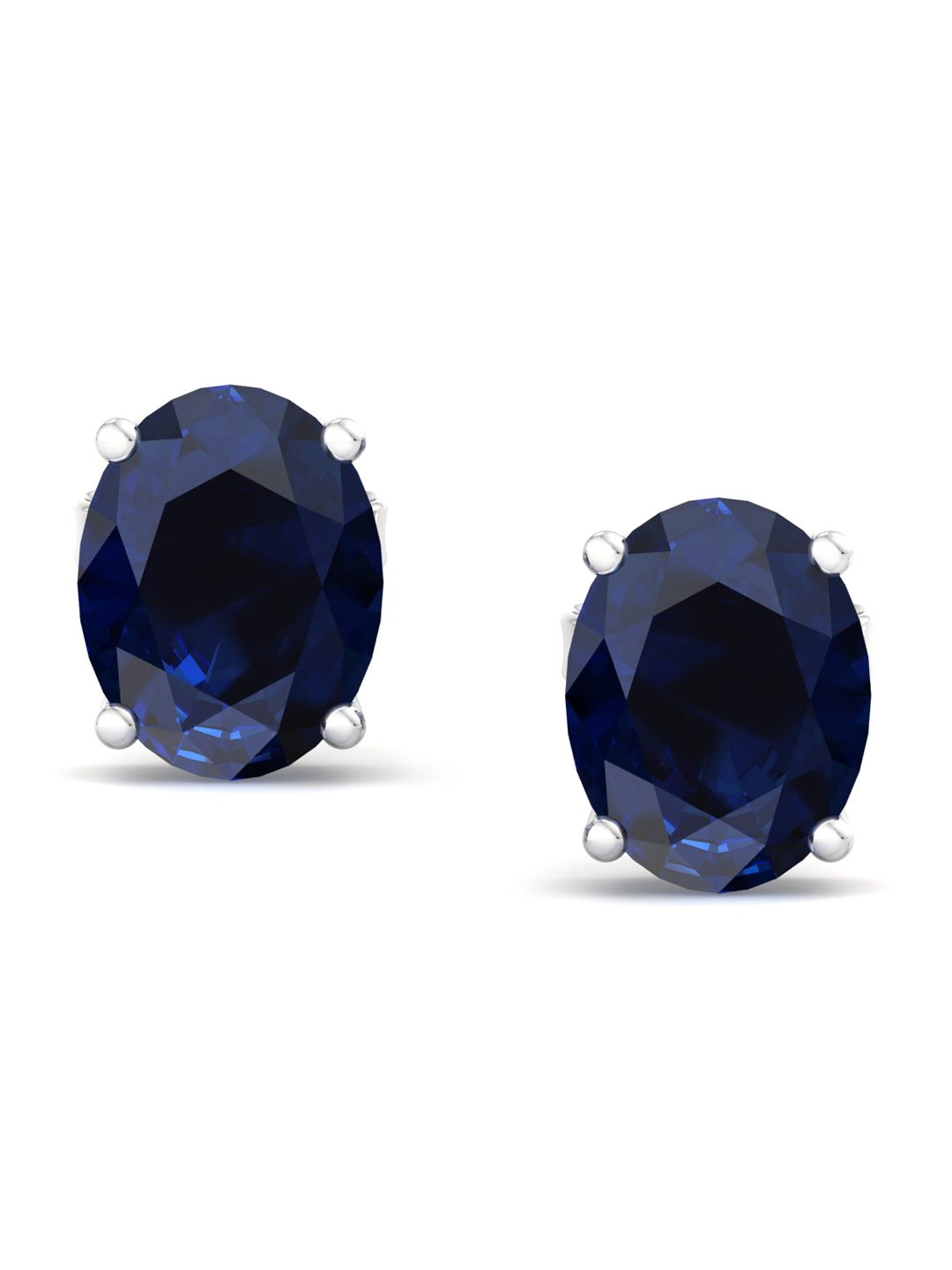 

Inddus Jewels Rhodium-Plated Oval Shaped Studs Earrings, Silver