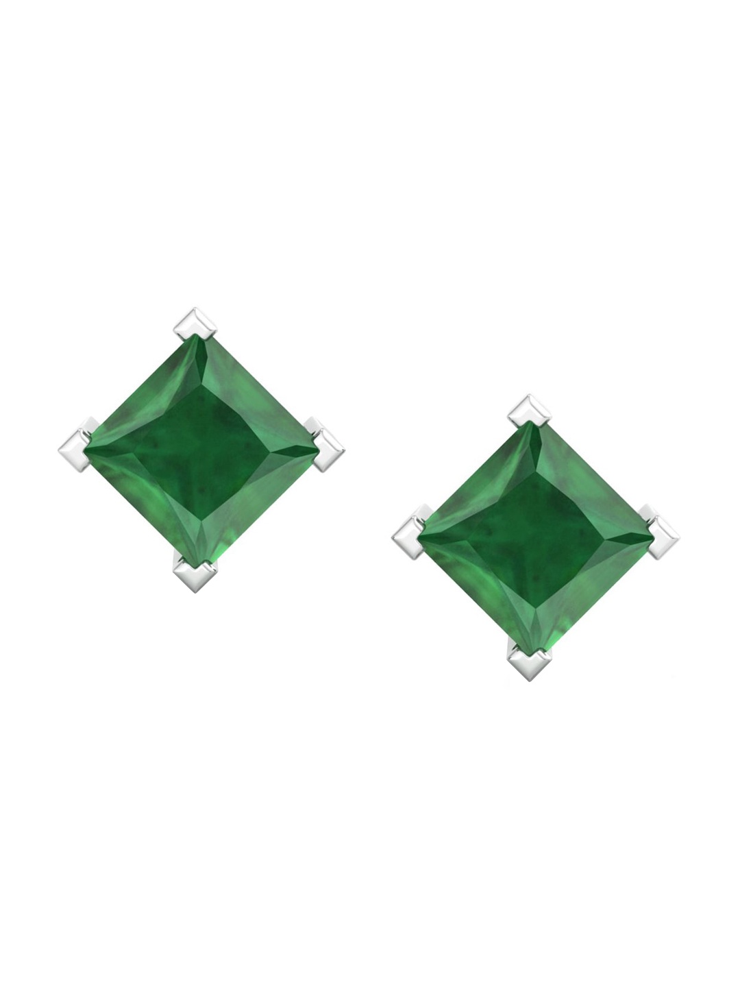 

Inddus Jewels Rhodium-Plated 925 Sterling Silver Diamond Shaped Studs Earrings, White