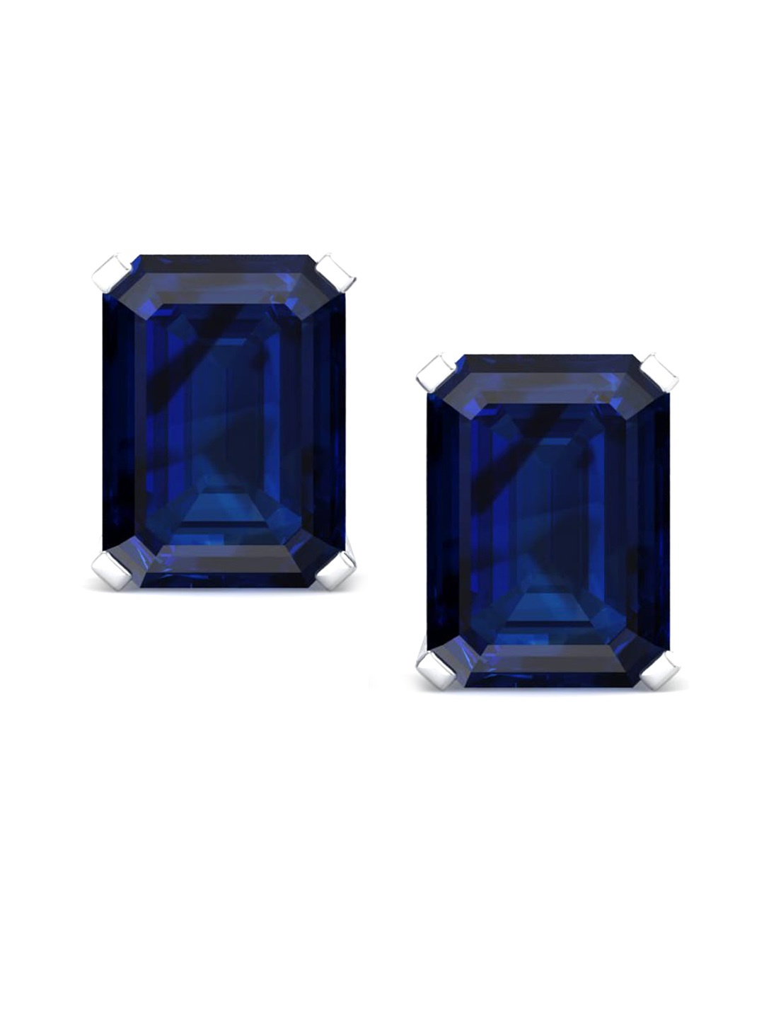 

Inddus Jewels Rhodium-Plated Rectangle Shaped Studs Earrings, Silver