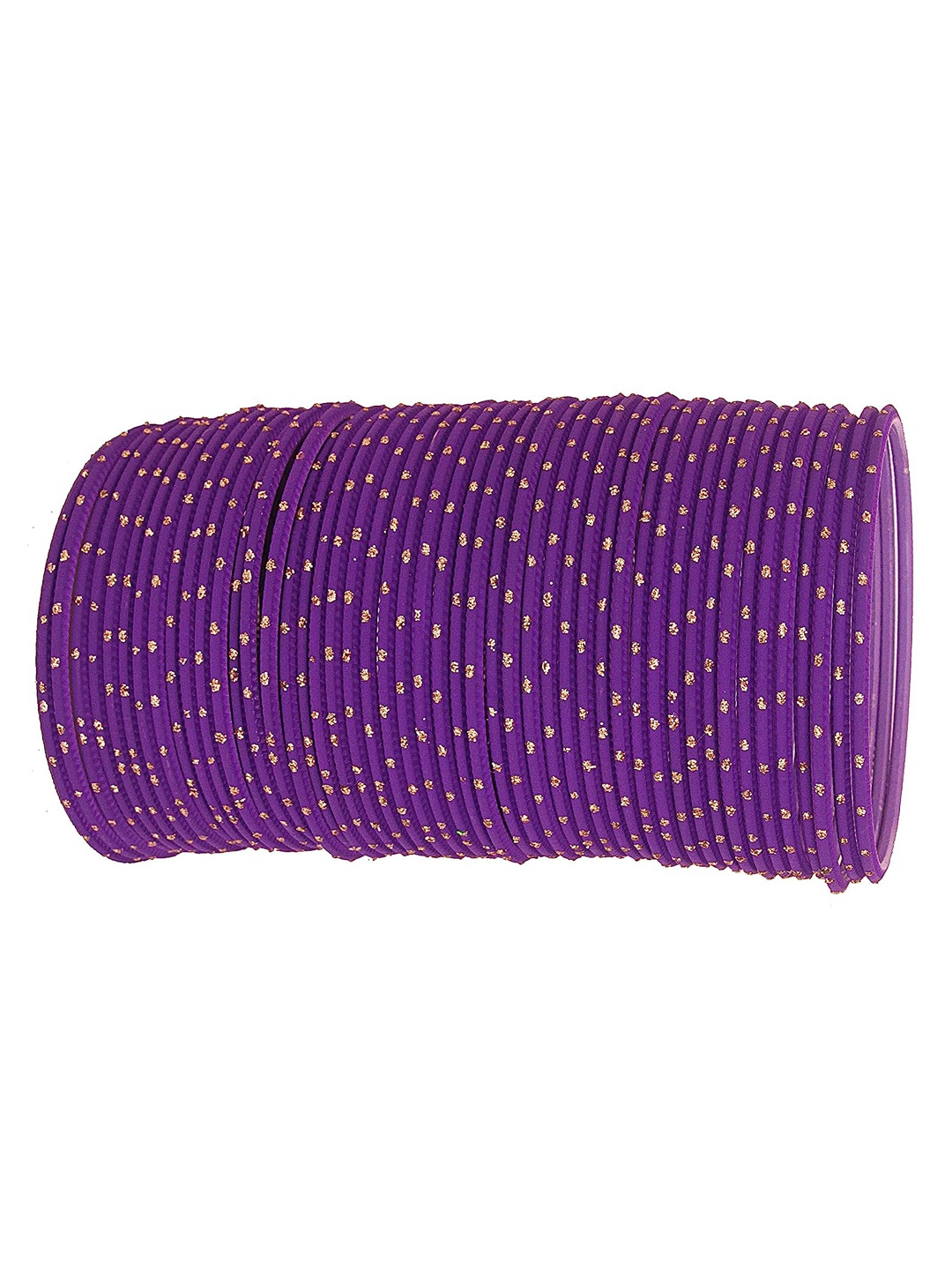 

NMII Set of 48 Glitter Detailed Glossy Finished Alloy Bangles, Purple