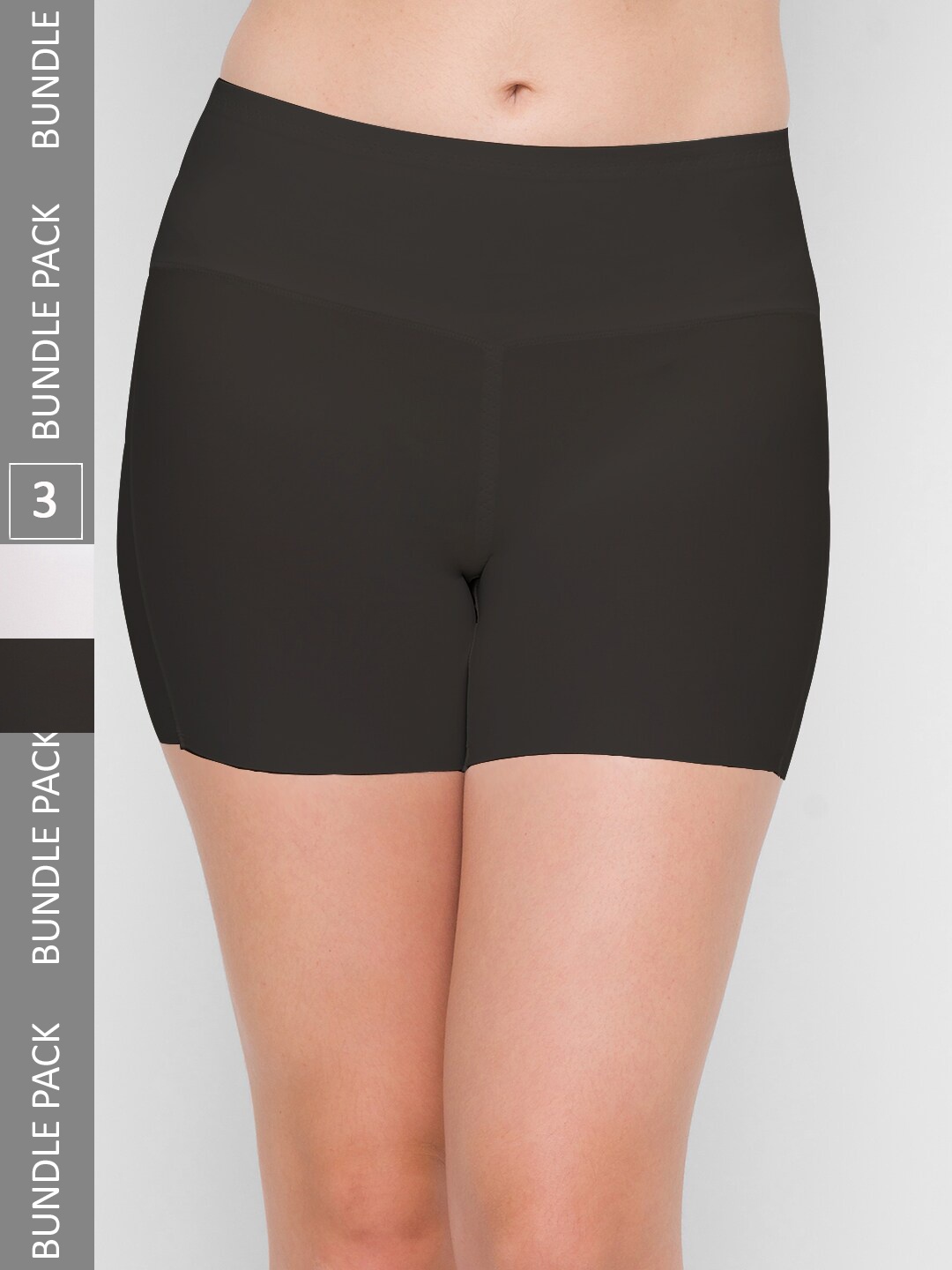 

NOIRA Women Pack Of 3 Skinny Fit Shorts, Black