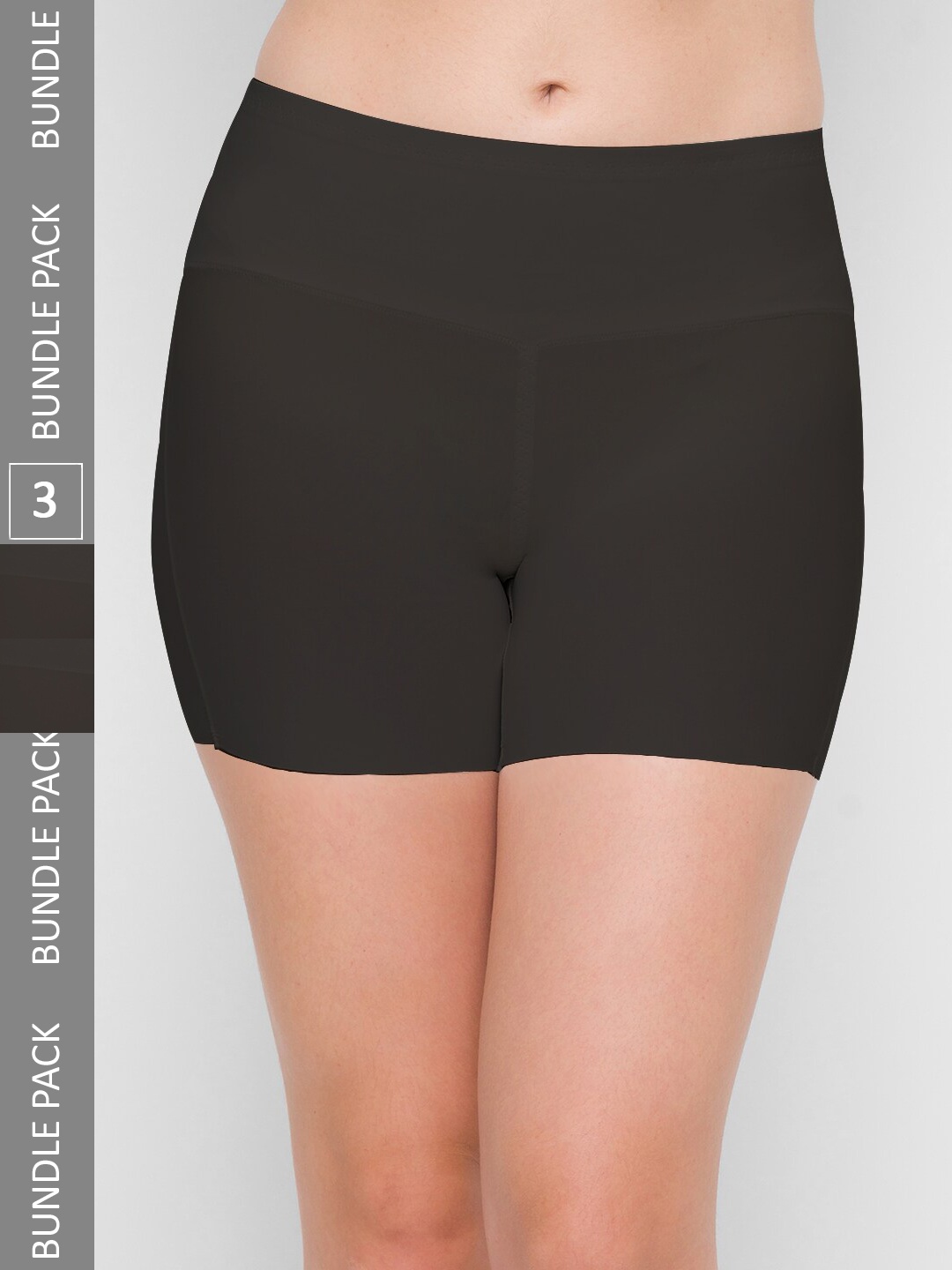 

NOIRA Women Pack Of 3 Solid Boy Shorts, Black
