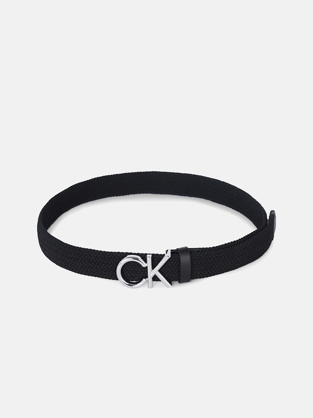 

Calvin Klein Jeans Men Braided Slim Belt, Black
