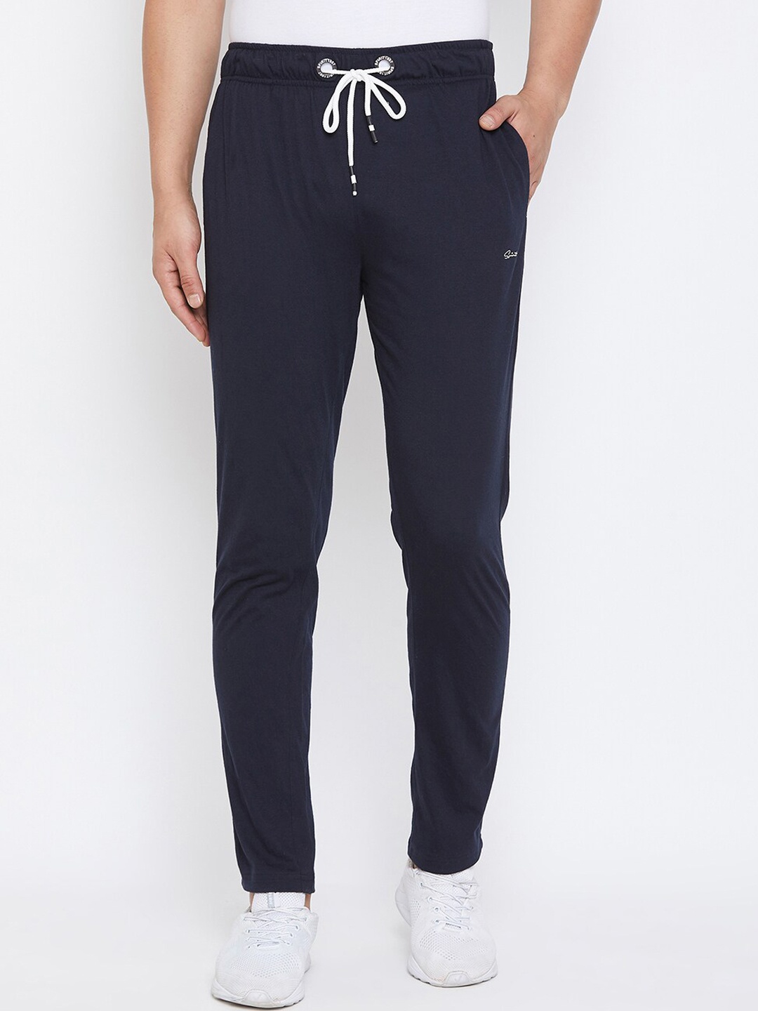 

Spirit Men Regular Fit Mid-Rise Cotton Track Pants, Navy blue