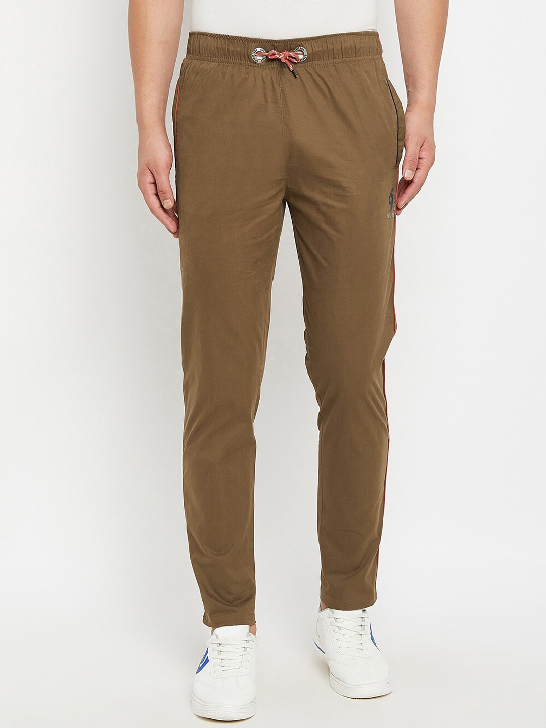 

Spirit Men Regular Fit Mid-Rise Pure Cotton Track Pants, Brown