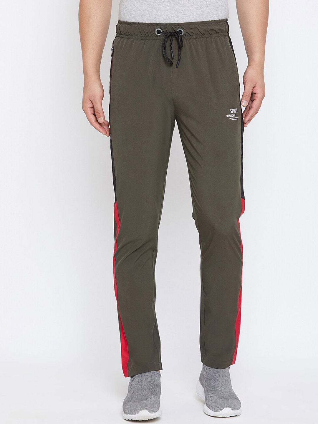 

Spirit Men Mid-Rise Straight-Fit Track Pants, Olive