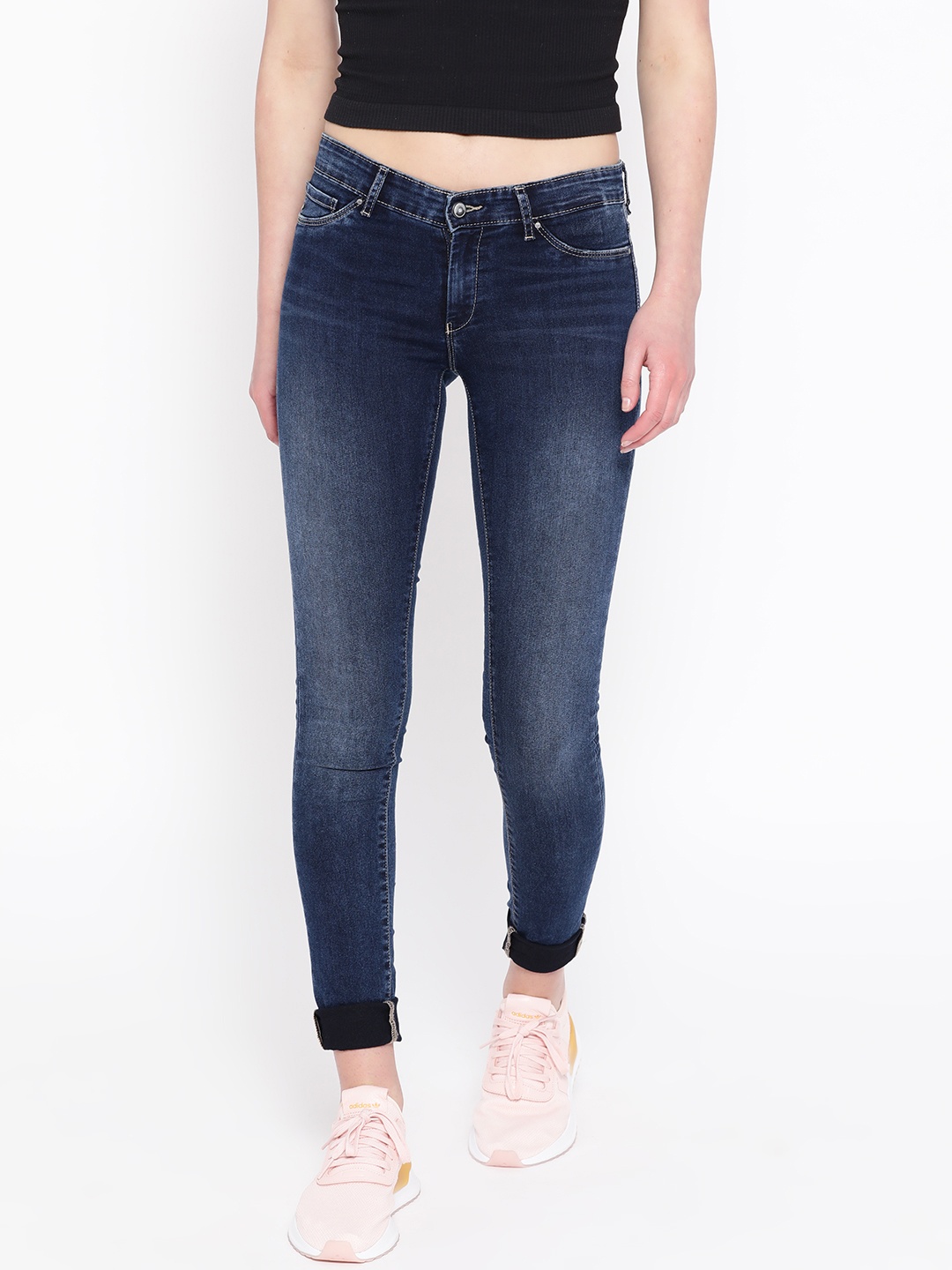 

SPYKAR Women Blue Slim Fit Low-Rise Clean Look Jeans