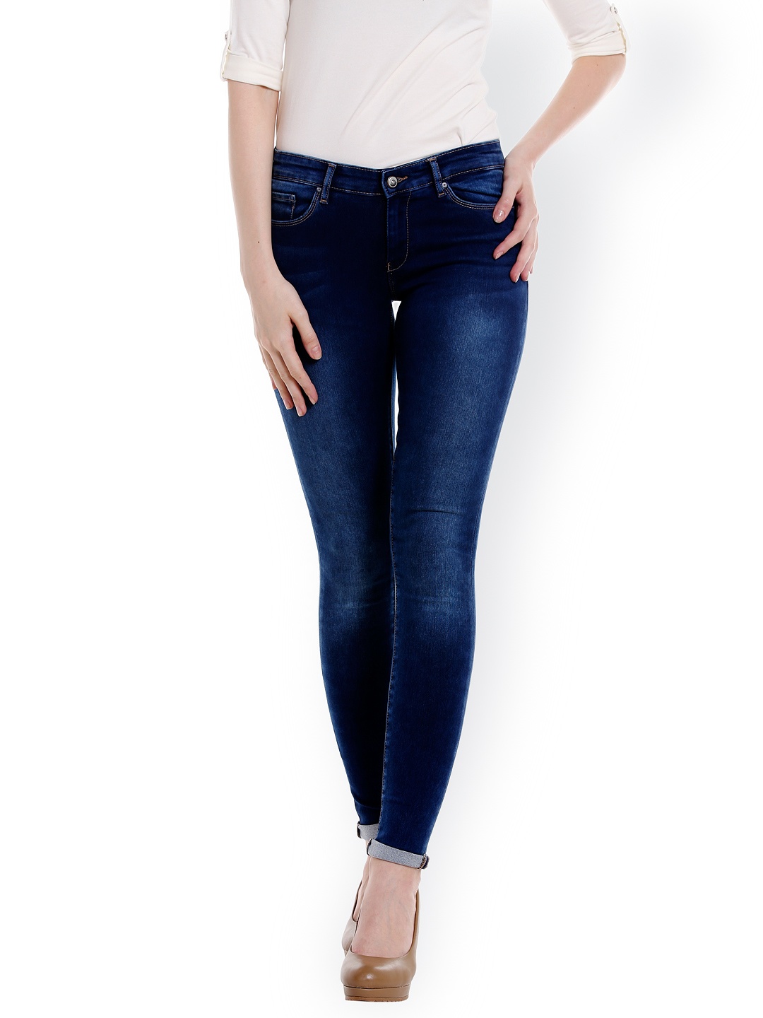 

SPYKAR Women Blue Slim Fit Low-Rise Clean Look Jeans