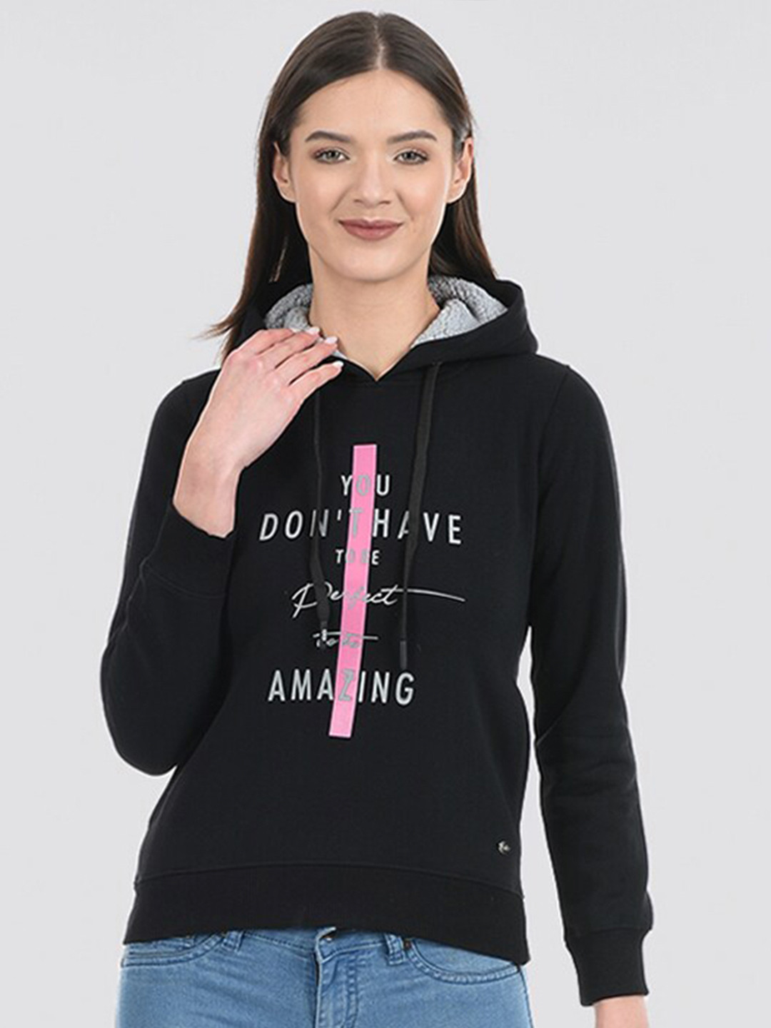 

Cloak & Decker by Monte Carlo Typography Printed Hooded Cotton Sweatshirt, Black