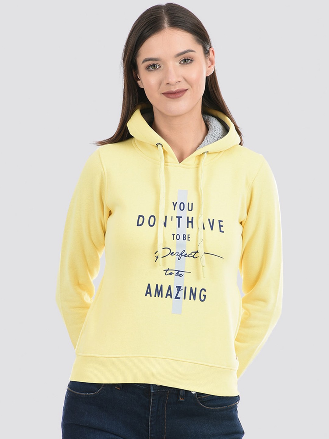 

Cloak & Decker by Monte Carlo Typography Printed Hooded Cotton Sweatshirt, Yellow