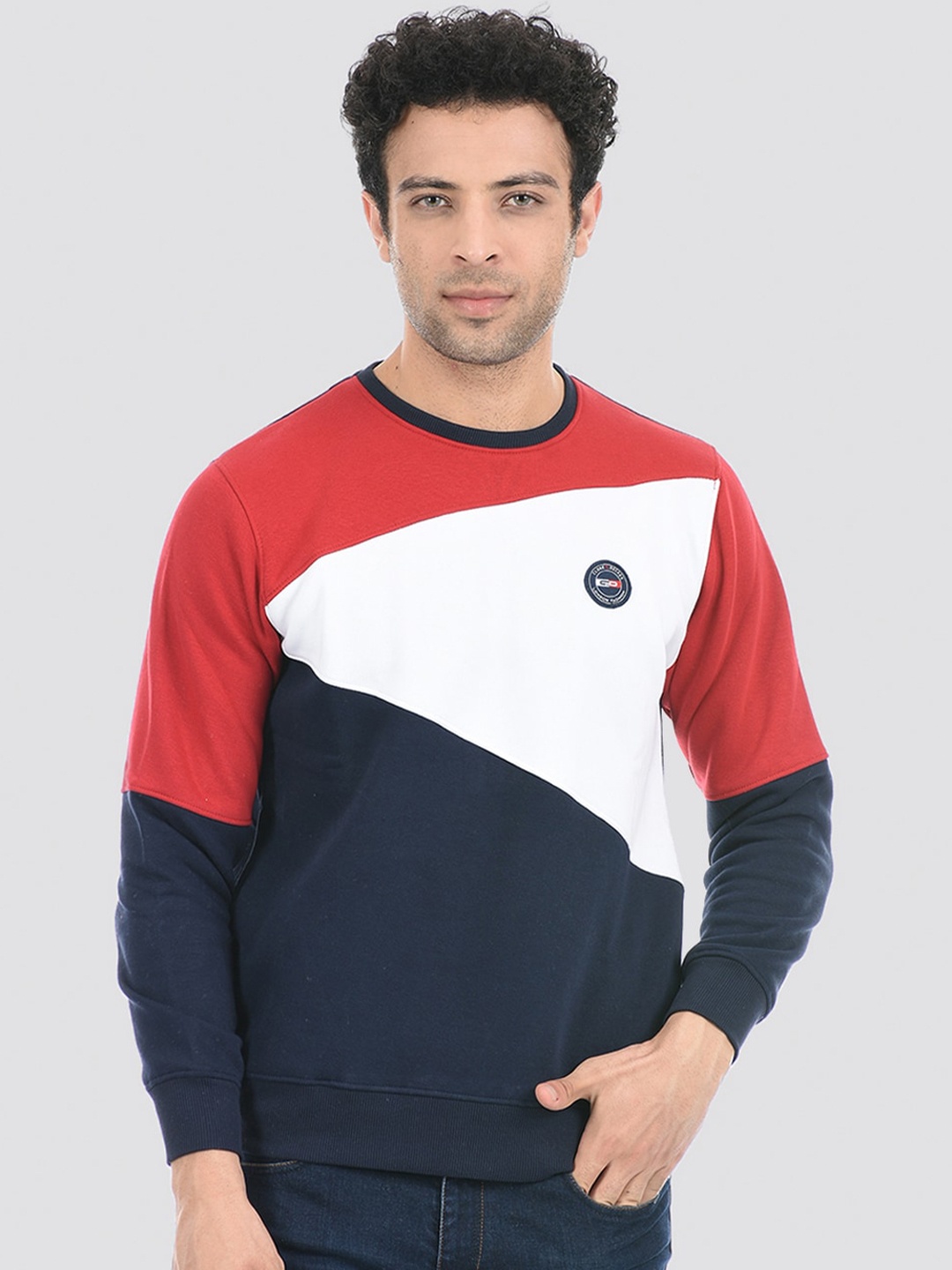

Cloak & Decker by Monte Carlo Colourblocked Fleece Sweatshirt, Navy blue
