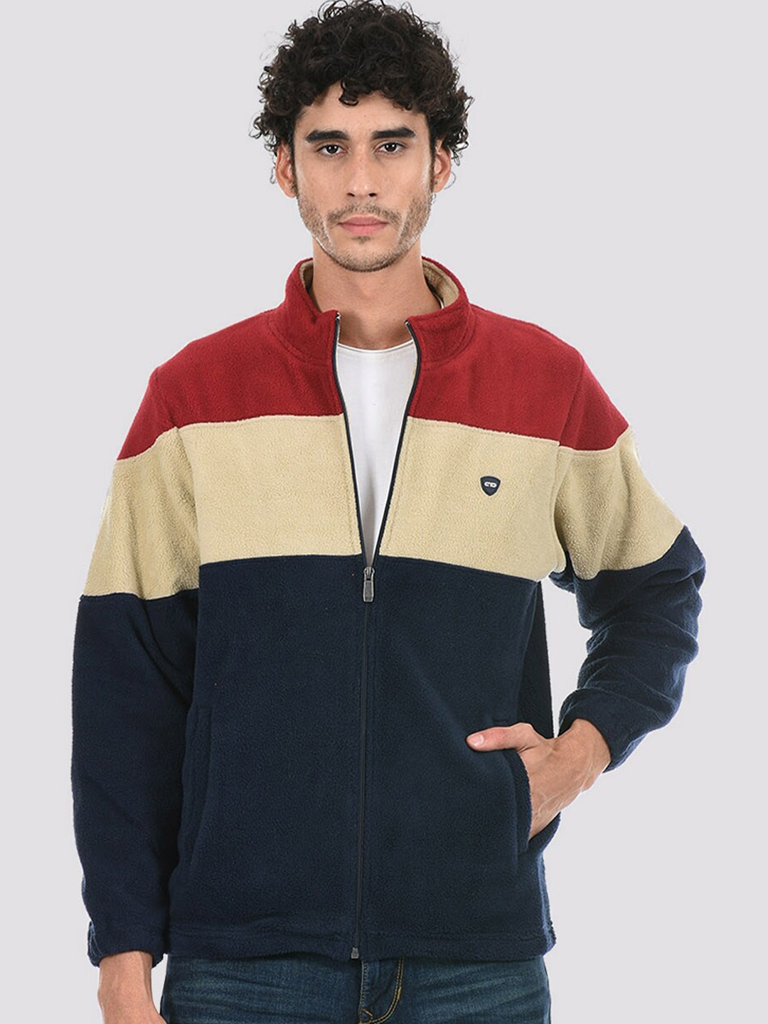 

Cloak & Decker by Monte Carlo Striped Fleece Sweatshirt, Navy blue