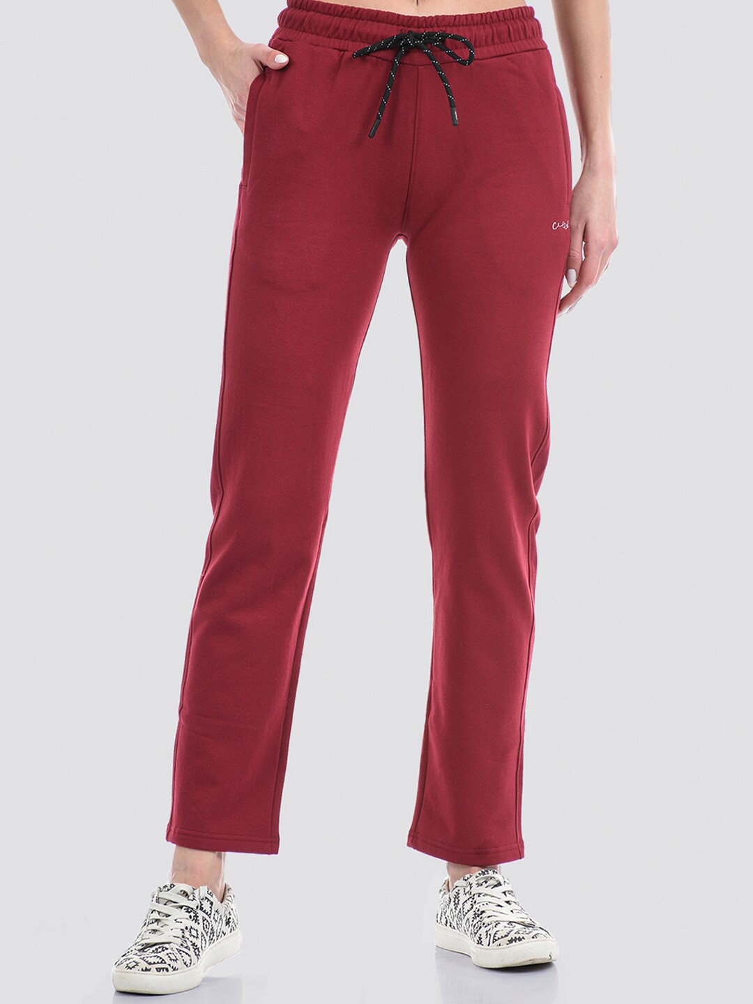 

Cloak & Decker by Monte Carlo Women Regular Fit Cotton Track Pants, Maroon