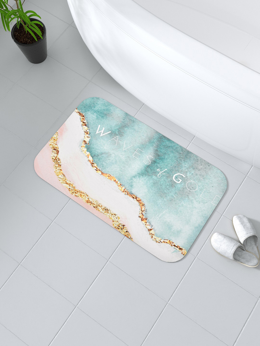 

Clasiko Blue & White Super Absorbent Anti Slip Bath Mat