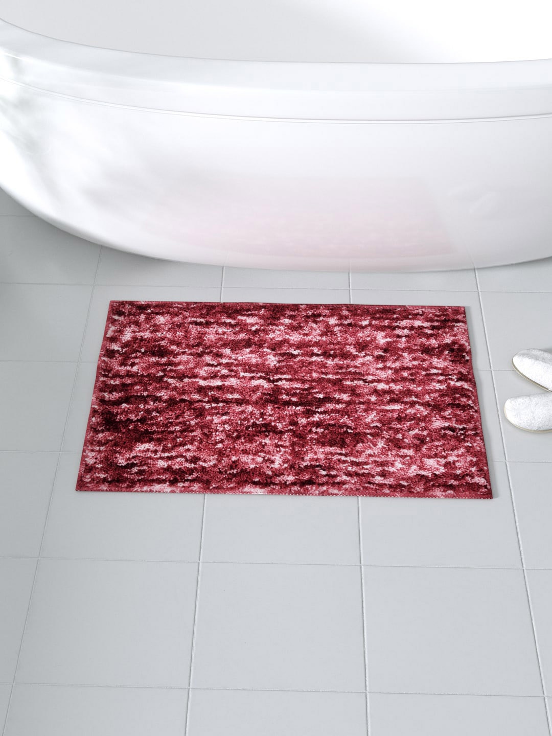 

Clasiko Maroon Abstract Printed Anti-Skin Cotton Doormat