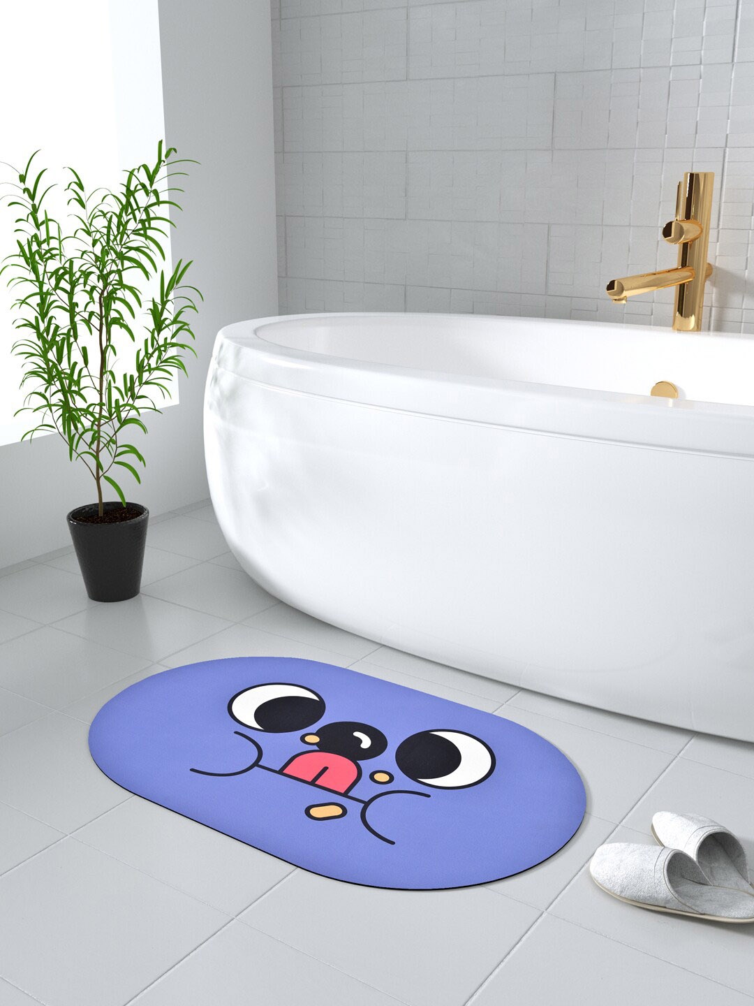 

Clasiko Purple Emoji Printed Anti-Skid Nappa Leather Doormat