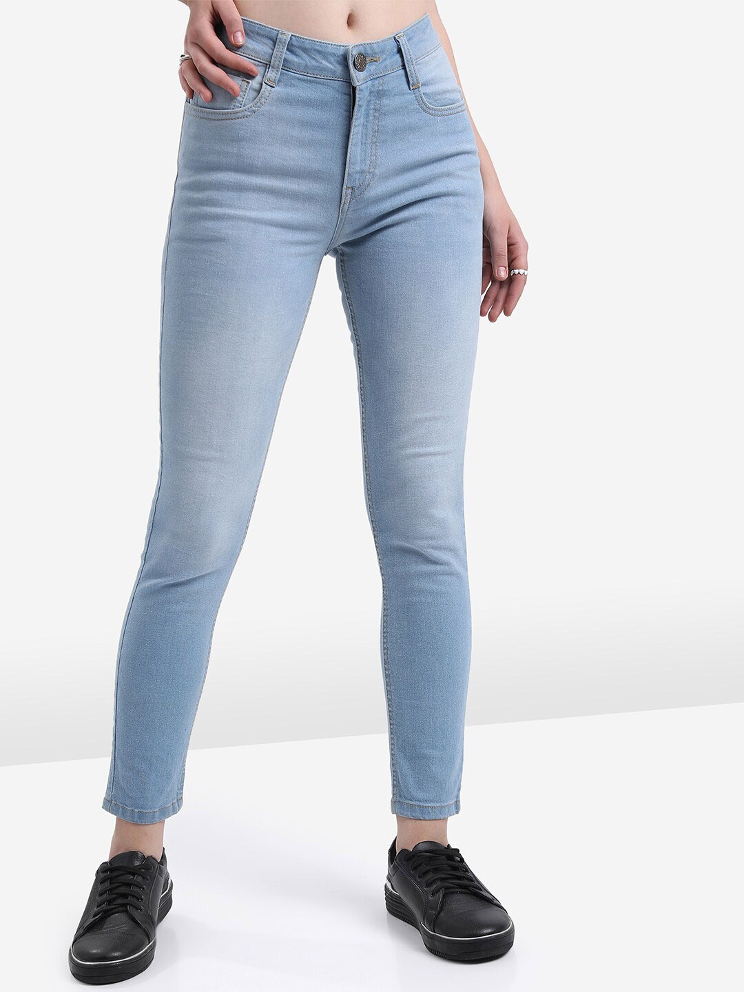 

Tokyo Talkies Women Skinny Fit Mid Rise Stretchable Jeans, Blue