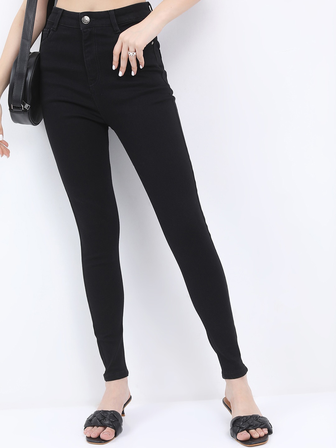 

Tokyo Talkies Women Skinny Fit High-Rise Stretchable Jeans, Black