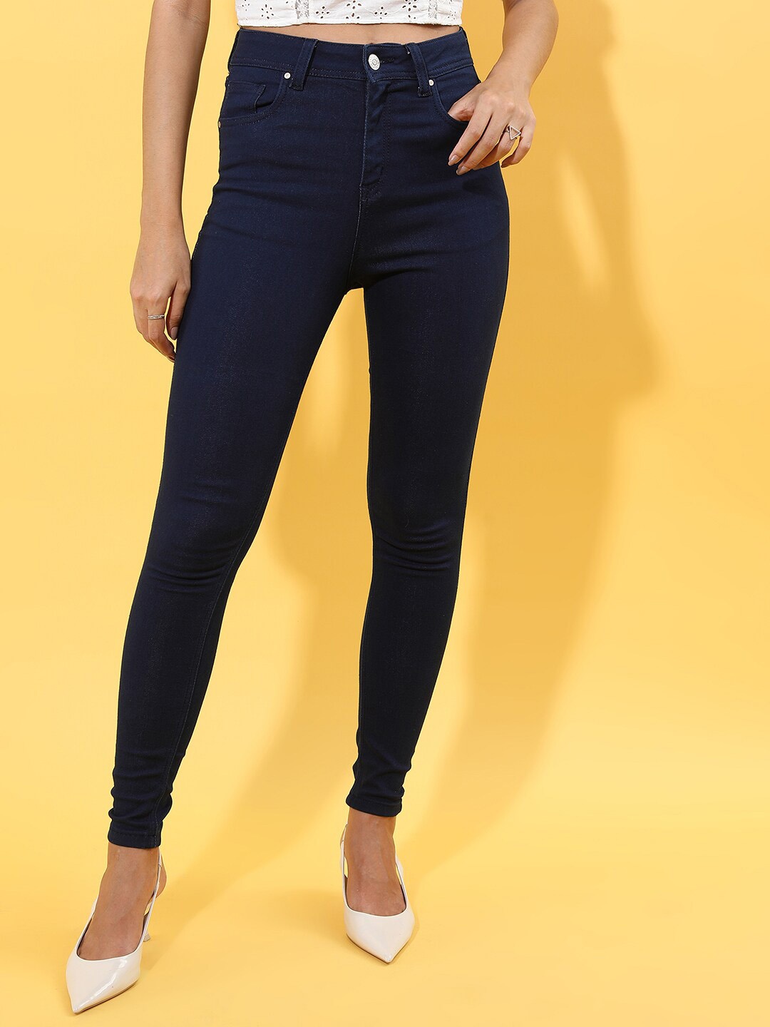 

Tokyo Talkies Women Slim Fit High Rise Clean look stretchable Jeans, Blue