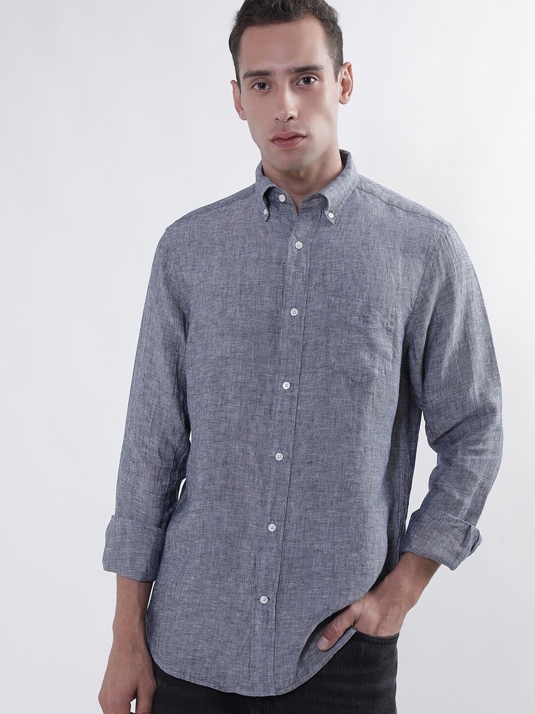 

GANT Button-Down Collar Linen Casual Shirt, Blue