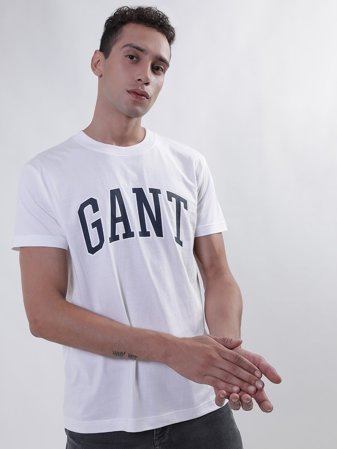 

GANT Typography Printed Cotton T-shirt, White