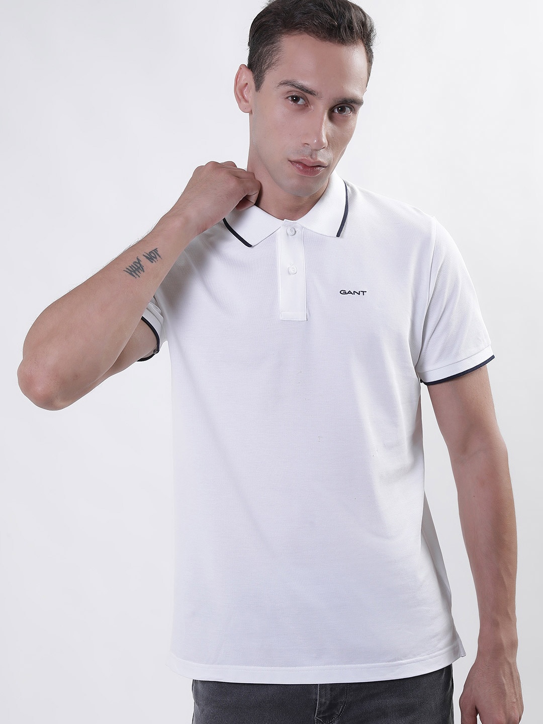 

GANT Polo Collar Cotton T-shirt, White