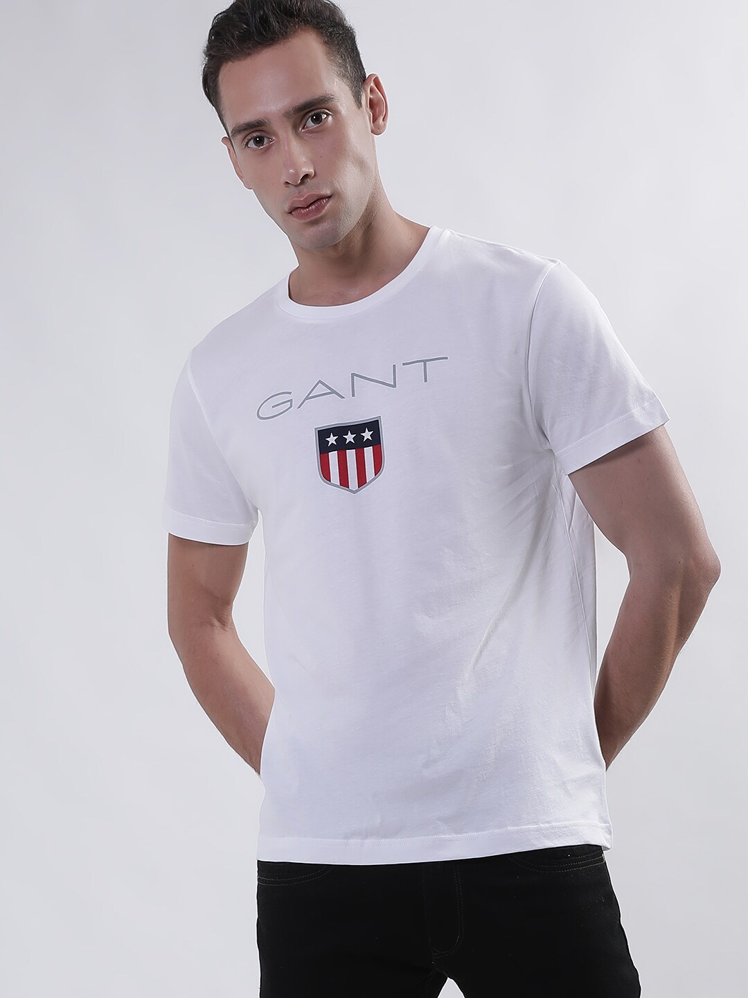 

GANT Typography Printed Cotton T-shirt, White