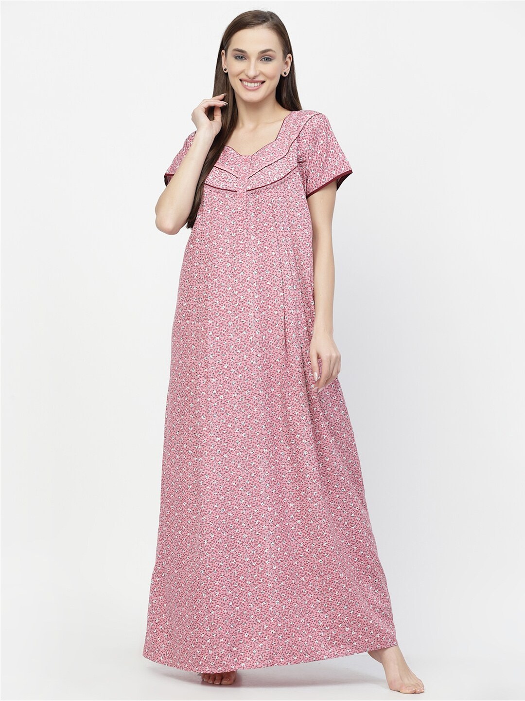 

Sweet Dreams Floral Printed Maxi Nightdress, Pink