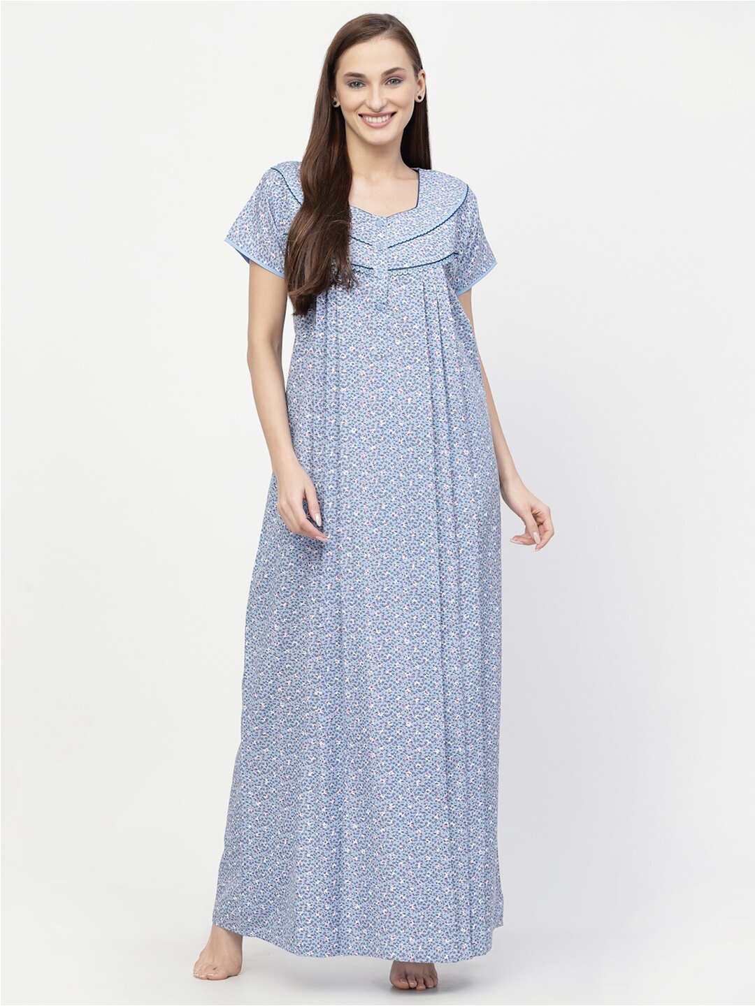 

Sweet Dreams Floral Printed Maxi Nightdress, Blue