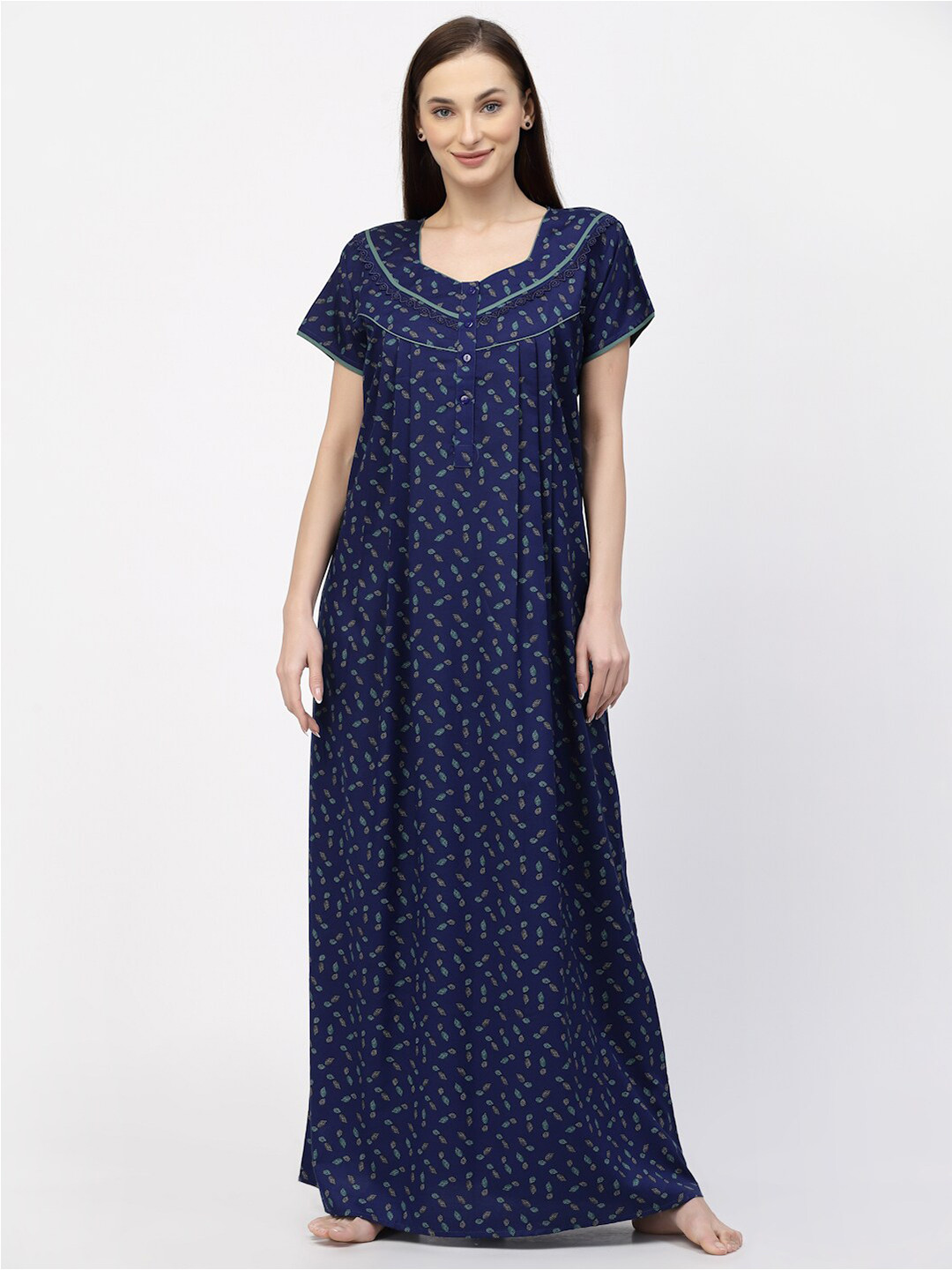 

Sweet Dreams Floral Printed Maxi Nightdress, Navy blue
