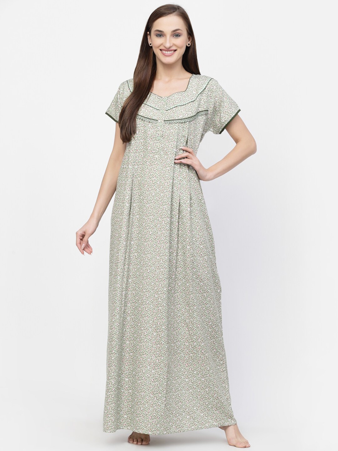 

Sweet Dreams Floral Printed Maxi Nightdress, Green
