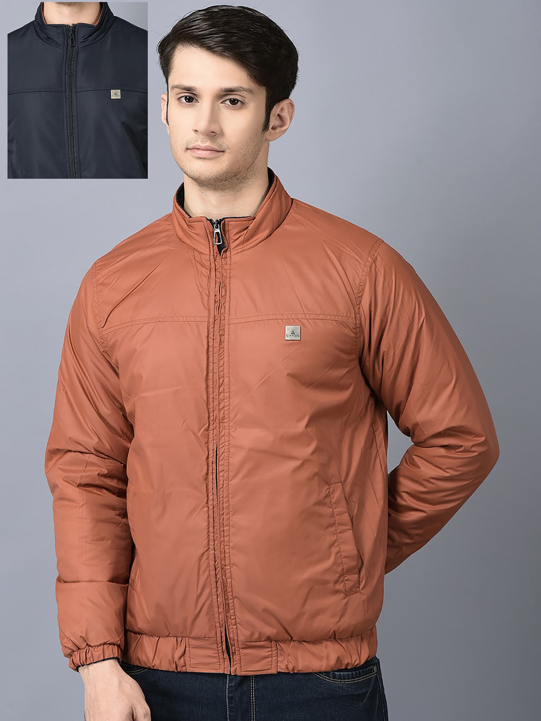 

CANOE Stand Collar Sleeveless Reversible Puffer Jacket, Brown