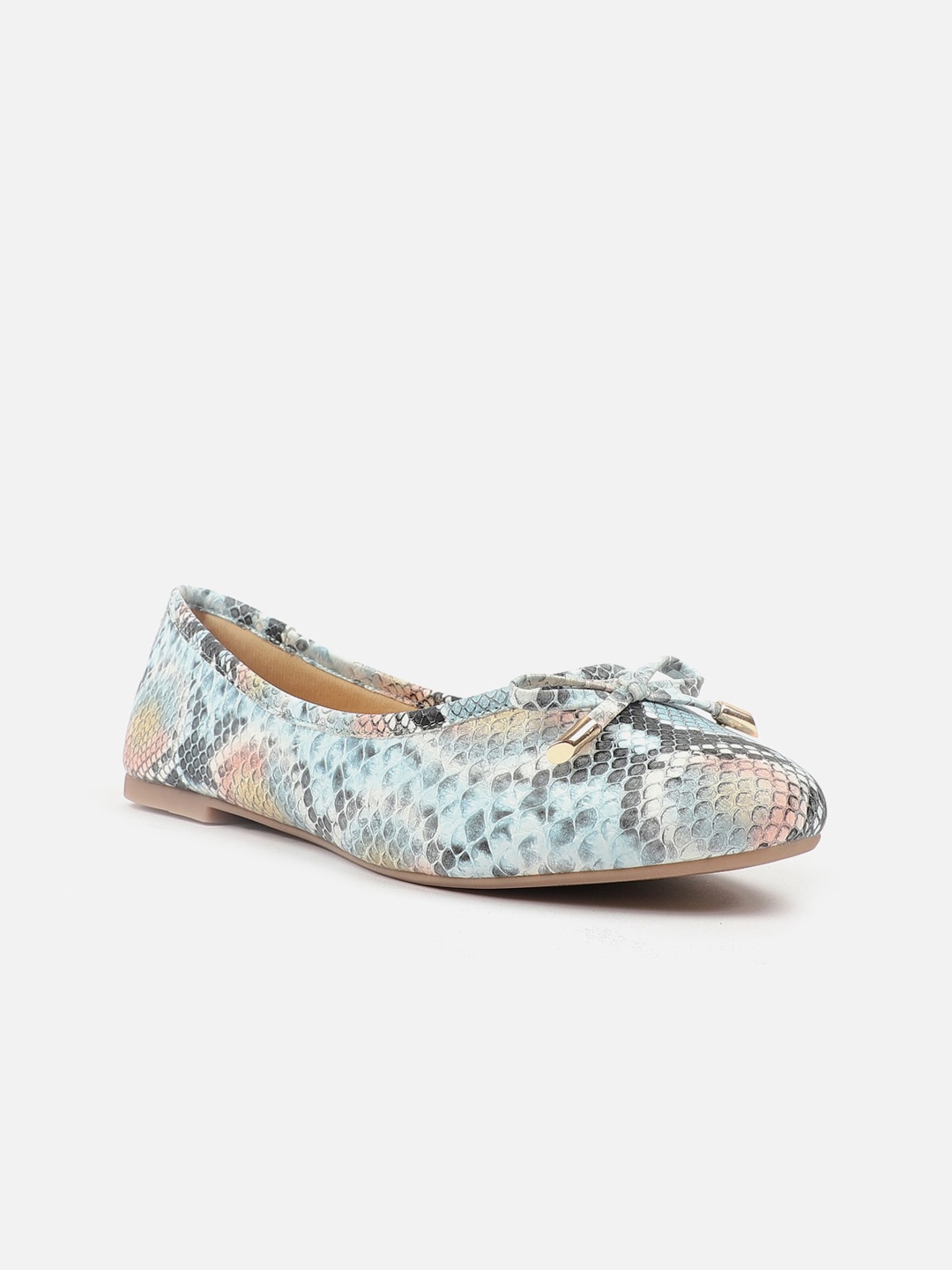

Carlton London Animal Printed Bow Detail Ballerinas, Blue