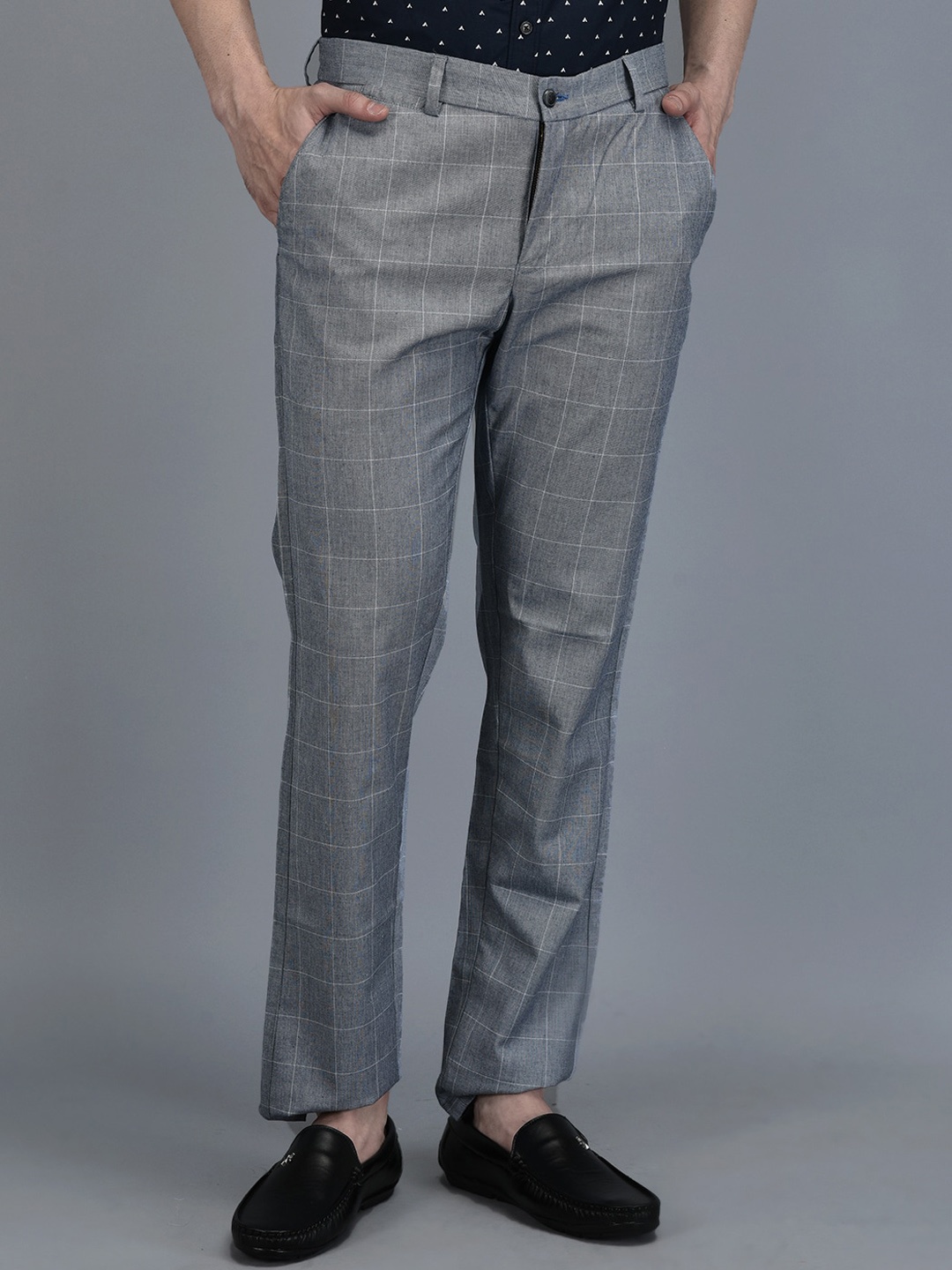 

CANOE Men Checked Smart Formal Trousers, Blue