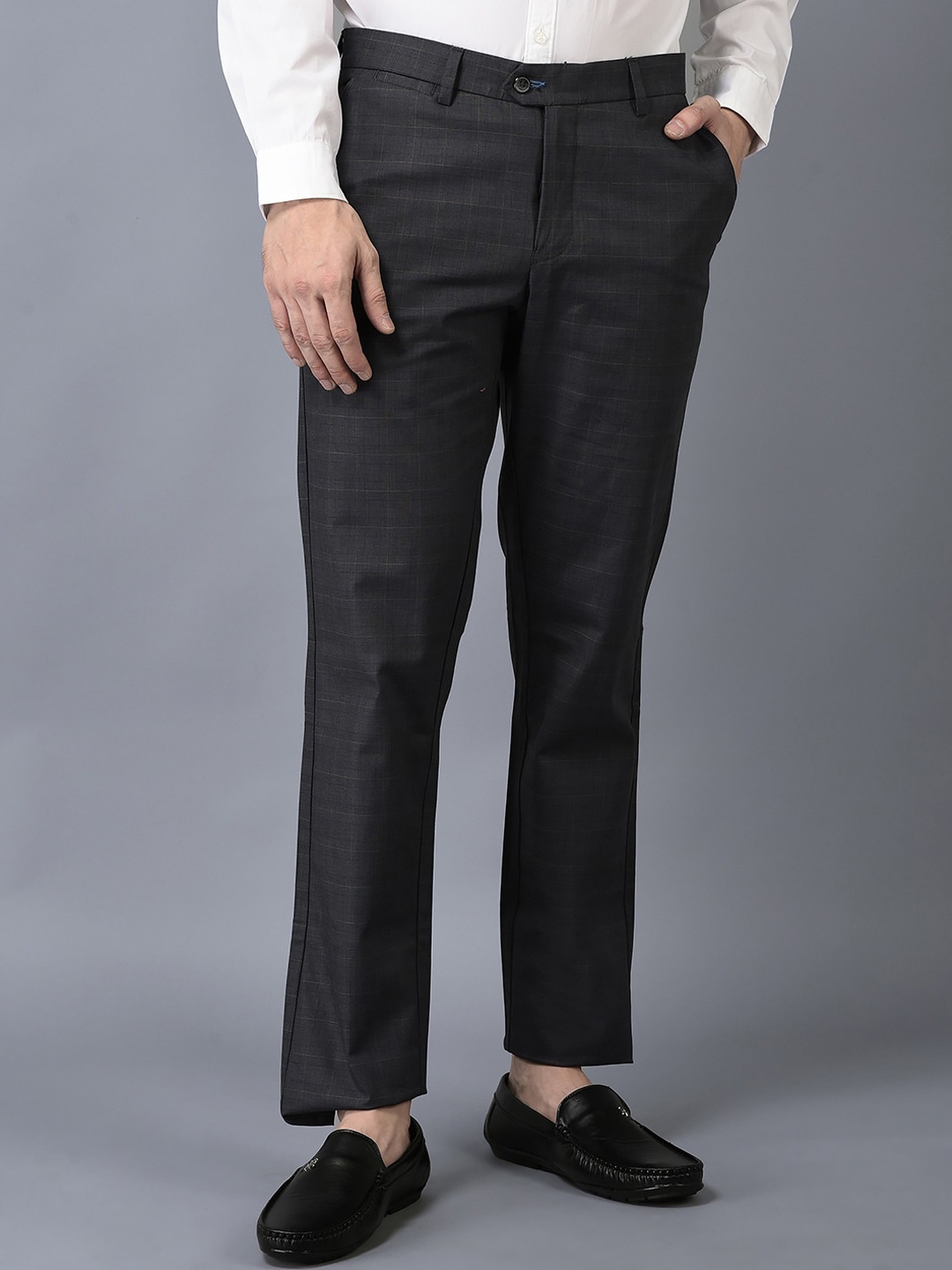 

CANOE Men Smart Easy Wash Chinos Formal Trousers, Grey