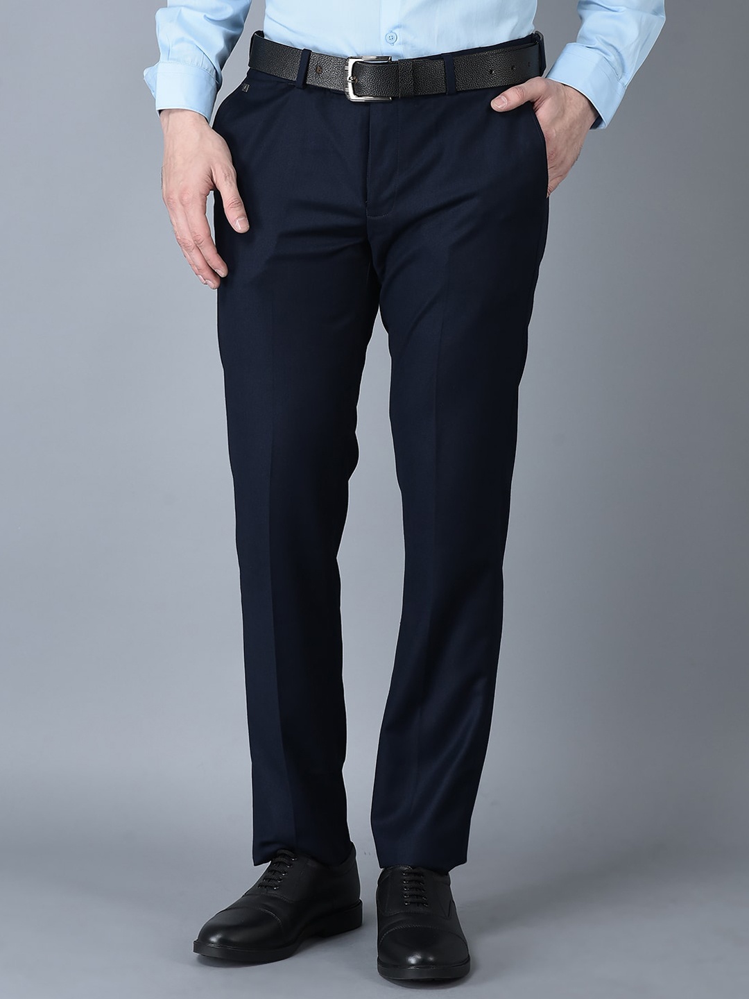 

CANOE Men Smart Easy Wash Formal Trousers, Navy blue