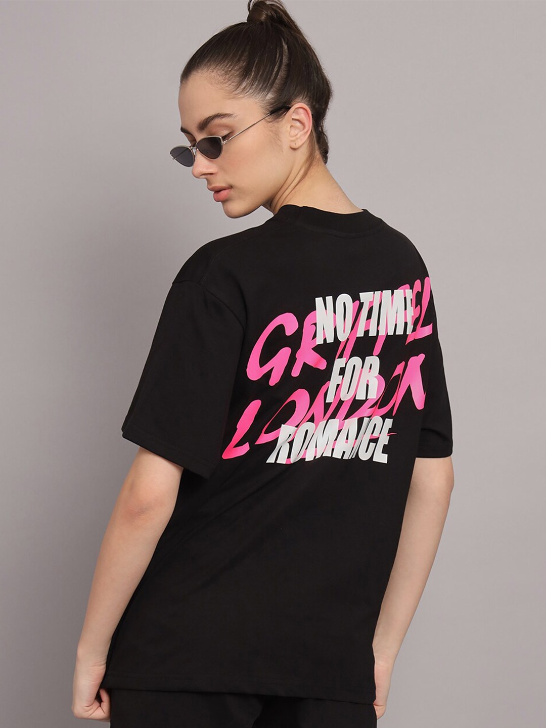 GRIFFEL Typography Printed Cotton T-Shirt, Black