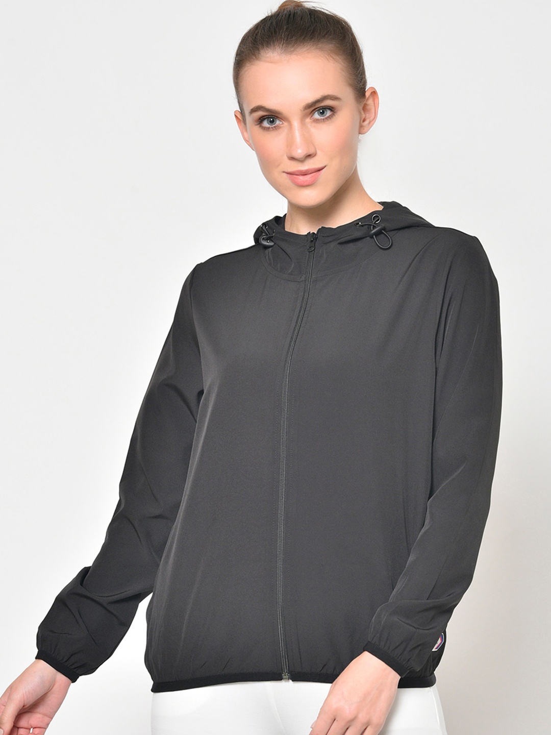 

PERFKT-U Hodded Windcheater and Water Resistant Rapid Dry Antimicrobial Sporty Jacket, Black