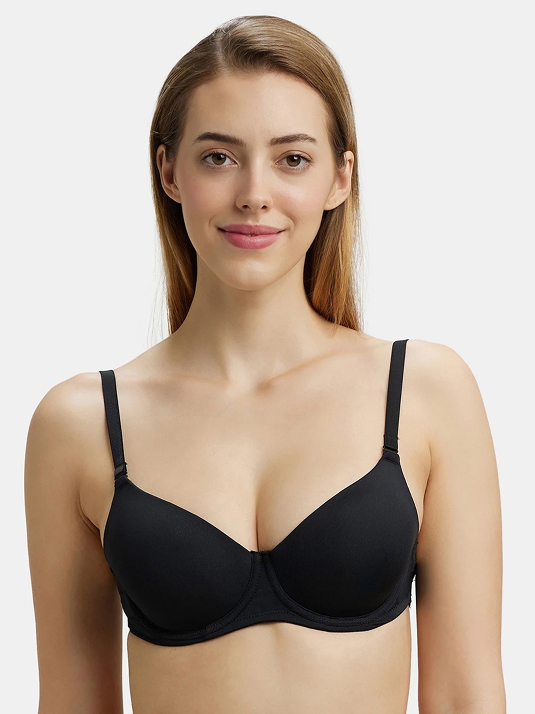 

Jockey Wired Padded Soft Touch Microfiber Medium Coverage Multiway Backless Bra-1832, Black