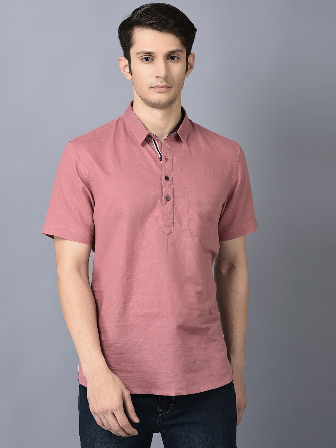 

CANOE Spread Collar Casual Shirt, Pink