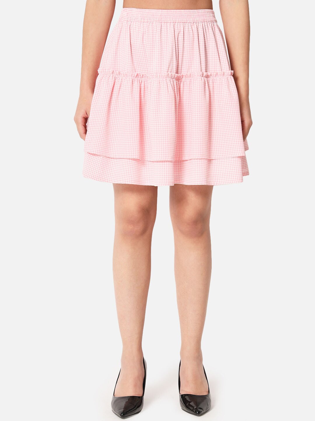 

ALL WAYS YOU Printed Georgette Tiered Skirt, Pink