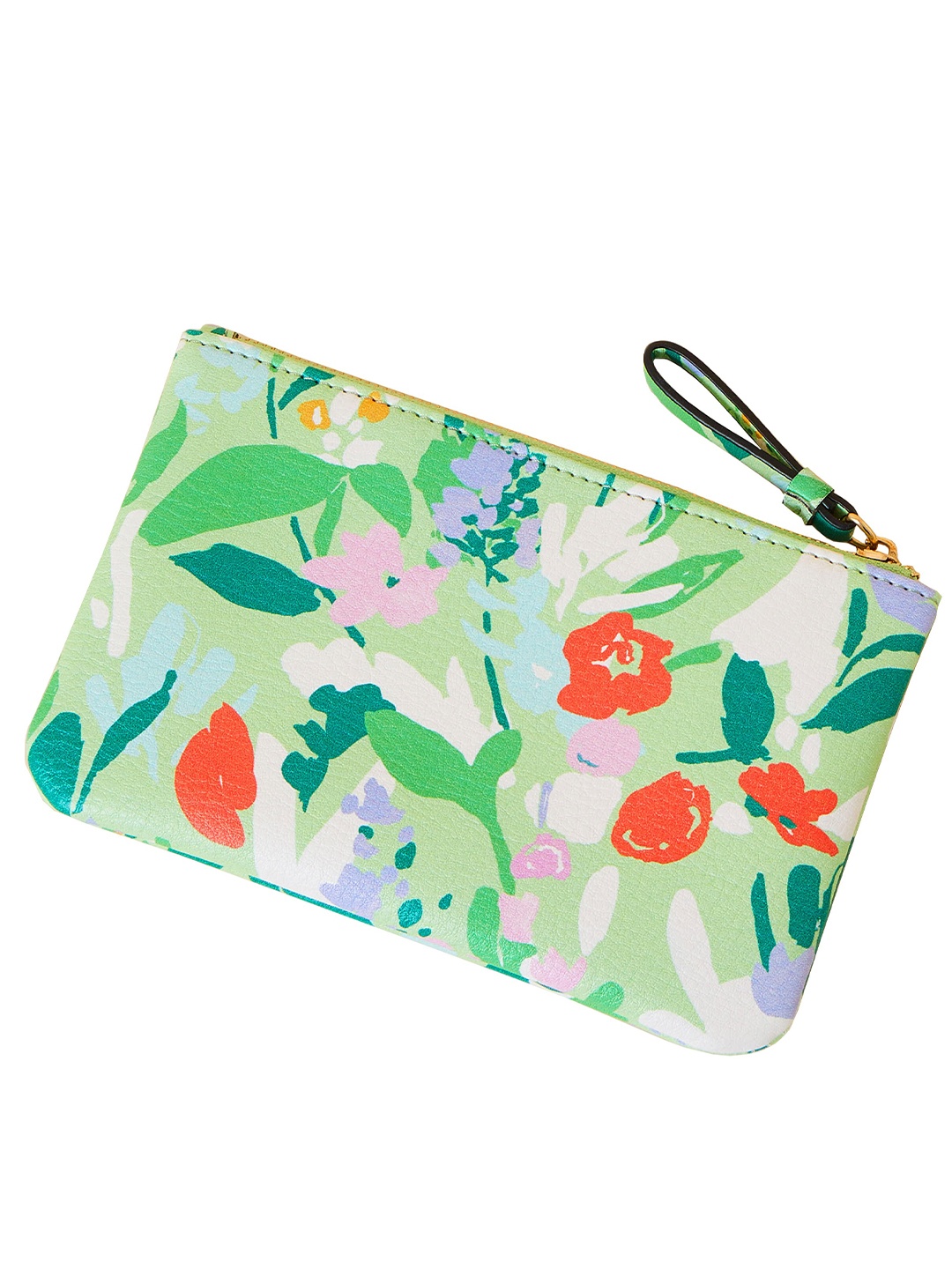 

Accessorize London Women Faux Leather Green Floral Printed Pouch