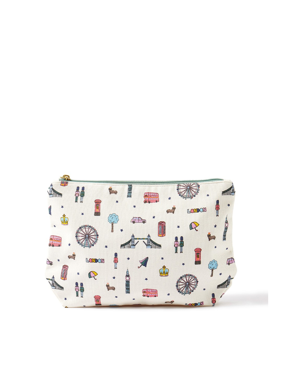 

Accessorize Women Printed Faux Leather Cream London Large Pouch