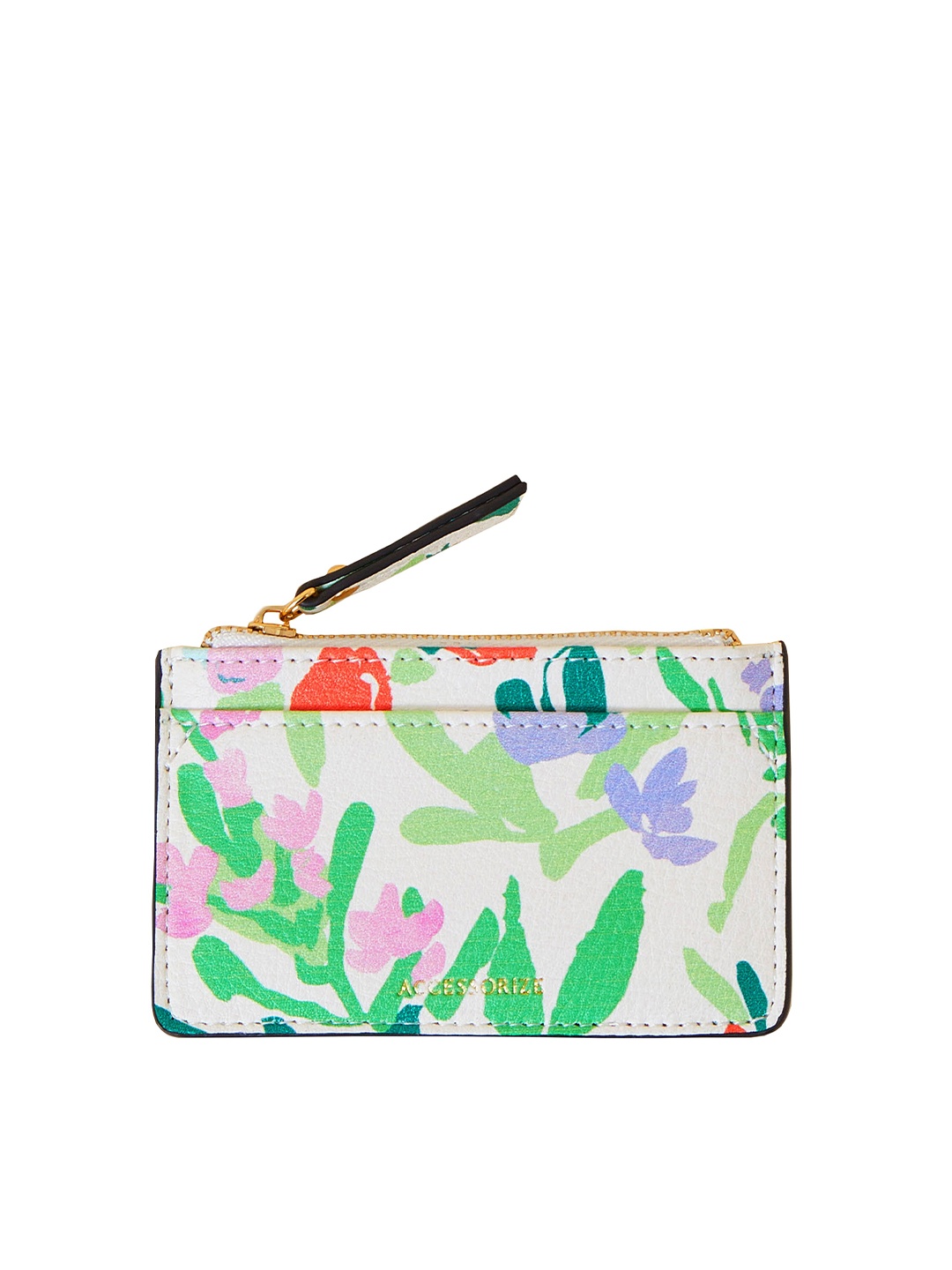 

Accessorize London Women Faux Leather Floral Print Card Holder, White