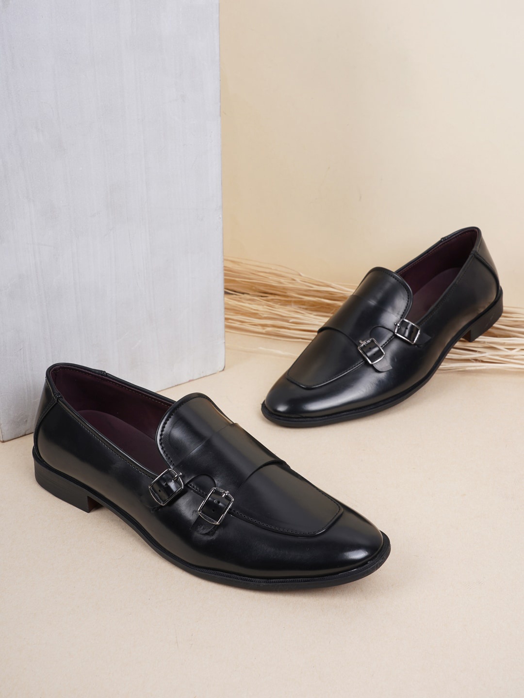 

Style Shoes Men Buckled Formal Loafers, Black